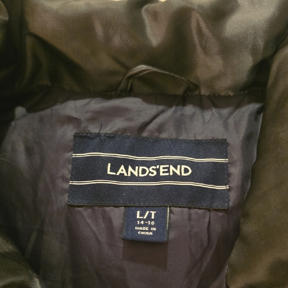 Lands' End Women's Charcoal Puffer Vest Large/Tall. - Picture 2 of 5